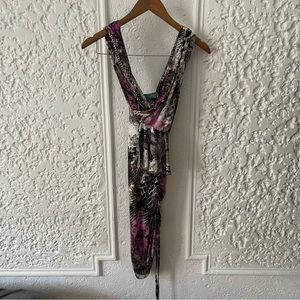 Roberto Cavalli Magenta Snakeskin Dress